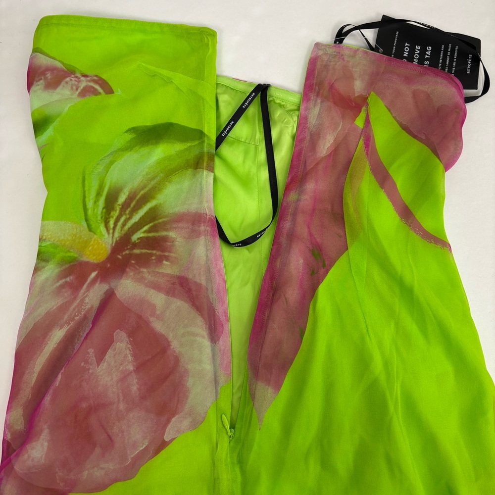 Retrofete Marisol Strapless Dress in Lime Anthurium Size S - Picture 7 of 13